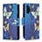 Funda de Cuero Cartera con Soporte Patron de Moda Carcasa B04F para Samsung Galaxy A13 4G Azul