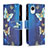 Funda de Cuero Cartera con Soporte Patron de Moda Carcasa B04F para Samsung Galaxy A23s Azul