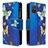 Funda de Cuero Cartera con Soporte Patron de Moda Carcasa B04F para Samsung Galaxy A71 4G A715 Azul