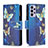 Funda de Cuero Cartera con Soporte Patron de Moda Carcasa B04F para Samsung Galaxy A73 5G Azul