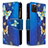 Funda de Cuero Cartera con Soporte Patron de Moda Carcasa B04F para Samsung Galaxy A81 Azul