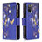 Funda de Cuero Cartera con Soporte Patron de Moda Carcasa B04F para Samsung Galaxy F02S SM-E025F Azul Real