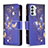 Funda de Cuero Cartera con Soporte Patron de Moda Carcasa B04F para Samsung Galaxy F23 5G Azul Real