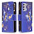 Funda de Cuero Cartera con Soporte Patron de Moda Carcasa B04F para Samsung Galaxy F54 5G Azul Real