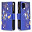 Funda de Cuero Cartera con Soporte Patron de Moda Carcasa B04F para Samsung Galaxy M12 Azul Real