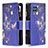 Funda de Cuero Cartera con Soporte Patron de Moda Carcasa B04F para Samsung Galaxy M32 4G Azul Real