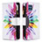 Funda de Cuero Cartera con Soporte Patron de Moda Carcasa B04F para Samsung Galaxy M32 4G Multicolor