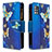 Funda de Cuero Cartera con Soporte Patron de Moda Carcasa B04F para Samsung Galaxy M40S Azul