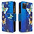 Funda de Cuero Cartera con Soporte Patron de Moda Carcasa B04F para Samsung Galaxy M60s Azul