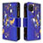 Funda de Cuero Cartera con Soporte Patron de Moda Carcasa B04F para Samsung Galaxy M60s Azul Real