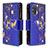 Funda de Cuero Cartera con Soporte Patron de Moda Carcasa B04F para Samsung Galaxy S20 Azul Real