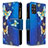 Funda de Cuero Cartera con Soporte Patron de Moda Carcasa B04F para Samsung Galaxy S20 Plus 5G Azul
