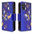 Funda de Cuero Cartera con Soporte Patron de Moda Carcasa B04F para Samsung Galaxy S20 Plus Azul Real