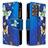 Funda de Cuero Cartera con Soporte Patron de Moda Carcasa B04F para Samsung Galaxy S20 Ultra 5G Azul