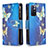 Funda de Cuero Cartera con Soporte Patron de Moda Carcasa B04F para Xiaomi Redmi Note 11T 5G Azul