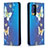 Funda de Cuero Cartera con Soporte Patron de Moda Carcasa B05F para Xiaomi Redmi Note 10 Pro 4G Azul