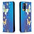 Funda de Cuero Cartera con Soporte Patron de Moda Carcasa B05F para Xiaomi Redmi Note 10 Pro Max Azul