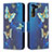 Funda de Cuero Cartera con Soporte Patron de Moda Carcasa B09F para Samsung Galaxy S23 5G Azul