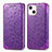 Funda de Cuero Cartera con Soporte Patron de Moda Carcasa H01 para Apple iPhone 13 Morado