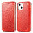 Funda de Cuero Cartera con Soporte Patron de Moda Carcasa H01 para Apple iPhone 13 Rojo