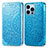 Funda de Cuero Cartera con Soporte Patron de Moda Carcasa H01 para Apple iPhone 14 Pro Azul