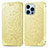 Funda de Cuero Cartera con Soporte Patron de Moda Carcasa H01 para Apple iPhone 14 Pro Max Amarillo