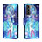 Funda de Cuero Cartera con Soporte Patron de Moda Carcasa H02X para Samsung Galaxy S23 5G Azul