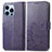 Funda de Cuero Cartera con Soporte Patron de Moda Carcasa H03 para Apple iPhone 14 Pro Morado