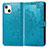 Funda de Cuero Cartera con Soporte Patron de Moda Carcasa H05 para Apple iPhone 13 Azul