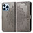 Funda de Cuero Cartera con Soporte Patron de Moda Carcasa H06 para Apple iPhone 14 Pro Max Gris