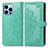 Funda de Cuero Cartera con Soporte Patron de Moda Carcasa H06 para Apple iPhone 16 Pro Verde