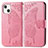 Funda de Cuero Cartera con Soporte Patron de Moda Carcasa H07 para Apple iPhone 13 Mini Rosa Roja