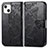 Funda de Cuero Cartera con Soporte Patron de Moda Carcasa H07 para Apple iPhone 14 Negro