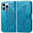 Funda de Cuero Cartera con Soporte Patron de Moda Carcasa H07 para Apple iPhone 14 Pro Max Azul