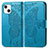 Funda de Cuero Cartera con Soporte Patron de Moda Carcasa H07 para Apple iPhone 15 Azul