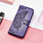 Funda de Cuero Cartera con Soporte Patron de Moda Carcasa H08 para Apple iPhone 13 Pro Morado