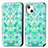 Funda de Cuero Cartera con Soporte Patron de Moda Carcasa H09 para Apple iPhone 13 Verde