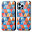 Funda de Cuero Cartera con Soporte Patron de Moda Carcasa H10 para Apple iPhone 13 Pro Max Multicolor
