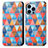 Funda de Cuero Cartera con Soporte Patron de Moda Carcasa H10 para Apple iPhone 13 Pro Multicolor