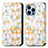 Funda de Cuero Cartera con Soporte Patron de Moda Carcasa H10 para Apple iPhone 14 Pro Max Blanco