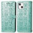 Funda de Cuero Cartera con Soporte Patron de Moda Carcasa H11 para Apple iPhone 14 Verde