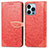 Funda de Cuero Cartera con Soporte Patron de Moda Carcasa H13 para Apple iPhone 13 Pro Max Rojo