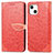 Funda de Cuero Cartera con Soporte Patron de Moda Carcasa H13 para Apple iPhone 15 Plus Rojo