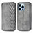 Funda de Cuero Cartera con Soporte Patron de Moda Carcasa H15 para Apple iPhone 14 Pro Gris