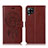 Funda de Cuero Cartera con Soporte Patron de Moda Carcasa JX1 para Samsung Galaxy A22 4G Marron