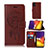 Funda de Cuero Cartera con Soporte Patron de Moda Carcasa JX1 para Samsung Galaxy F34 5G Marron