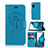 Funda de Cuero Cartera con Soporte Patron de Moda Carcasa JX1 para Samsung Galaxy S20 FE 4G Azul