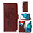 Funda de Cuero Cartera con Soporte Patron de Moda Carcasa JX1 para Samsung Galaxy S20 FE 4G Marron