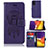 Funda de Cuero Cartera con Soporte Patron de Moda Carcasa JX1 para Samsung Galaxy S23 FE 5G Morado