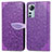 Funda de Cuero Cartera con Soporte Patron de Moda Carcasa L02 para Xiaomi Mi 12 Lite 5G Morado